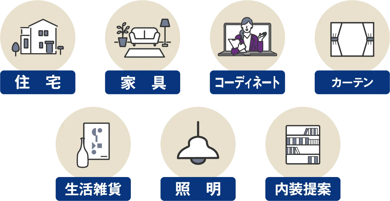 住宅・家具・コーディネート・カーテン・生活雑貨・照明・内装提案